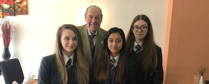 Sir Nicholas meets with students from Burgess Hill Academy with Councillors Pru Moore and Jonathan Ash-Edwards to discuss a range of issues from climate change to sixth form choices.