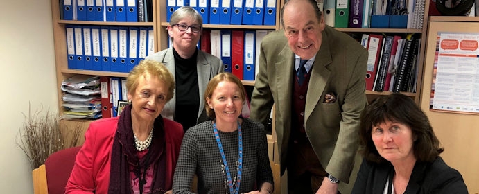 Sir Nicholas visiting St Wilfrid's Catholic Primary School in Burgess Hill.