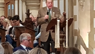 Sir Nicholas Soames MP addresses the LAMBS public meeting