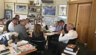 Sir Nicholas and Peter Kyle MP, Joint Chair of the APPG on Southern Rail, hosting a meeting of the Group with the Management of GTR and Network Rail. House of Commons, Wednesday, 17th July, 2019.