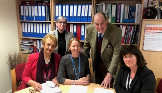 Sir Nicholas visiting St Wilfrid's Catholic Primary School in Burgess Hill.